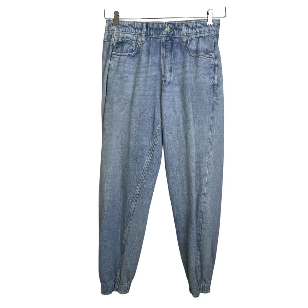 rag & bone Light Blue Wide Leg Denim Jumpsuit Pants